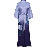 PRODESIGN Kimono Robe for Women - Long Satin Sleepwear Silky Kimono Cover-Up Nightgown Japanese Bathrobe Loungewear Blouse