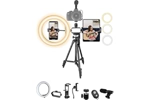 Acuvar Vlogging Kit for iPhone, Android, iPad, Tablet Vlogging Kit DSLR, Cameras for Social Media Video Recording Kit, Content Creator Essentials Youtuber Starter Kit for YouTube, Instagram, TikTok