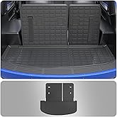 Thinzyou Cargo Mat Compatible with 2020-2025 Kia Telluride Trunk Mat Cargo Liner Trunk Liner TPE All Weather Back Seat Cover Protector 2024 Telluride Accessories (Trunk Mat with Backrest Mat)