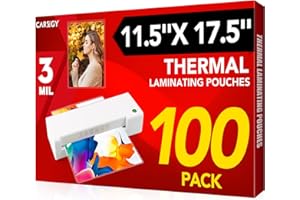 CAREGY 100 Pack Laminating Sheets, Hold 11 x 17 Inch Sheet, 3 Mil Clear Thermal Laminating Pouches 11.5 x 17.5 Inch Lamination Sheet Paper for Laminator, Round Corner