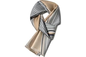 SHIROUYU 100% Mulberry Silk Twill Men's Silk Scarf - Luxurious Silky Soft Warm Long Silk Scarf for men - With Gift Packed