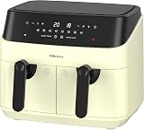 EMtronics Dual Air Fryer 9L 8 Pre-sets Cream