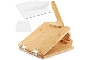 Upgraded Bamboo Wooden Tortilla Press, 10 Inch Square Tortilla Maker with 60pcs Parchment Paper, Mexican Tortillera Presser T