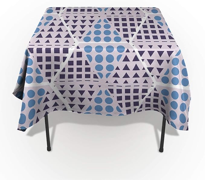 Rectangle Cotton Linen Table Cloth,Geometric Triangles