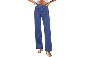 GRAPENT Wide Leg Jeans for Women High Waisted Flare Trendy Stretchy Denim Pants Duo Pockets Trouser Jeans