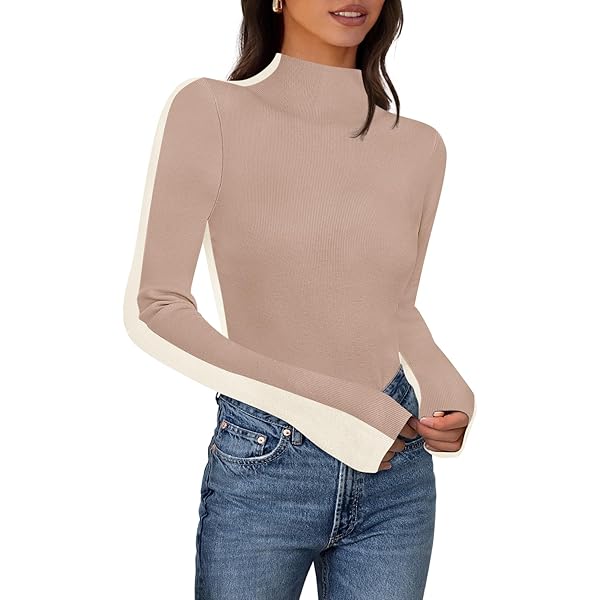 Abardsion Women's Long Sleeve Mock Turtleneck Shirts 2025 Fleece