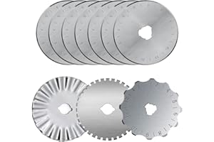 FEISHIONG Rotary Replacement Blades, 10 Pcs Fabric Cutter Rotary Blades, 45mm Rotary Cutter Blades for Sewing, Cutting, Quilt
