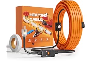 SOTISI Heat Tape for Water Pipes with Thermostat, Anti-Freeze Heater Tape, Electric Heat Tape, Keeps Water Flowing at -22℉/-3