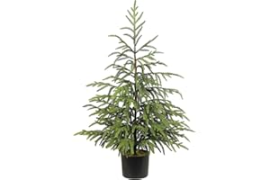 VIERENA Artificial Norfolk Pine Tree - 36" Faux Christmas Tree Potted Green for Front Porch Christmas Indoor Outdoor Decor
