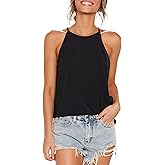 LouKeith Womens Tank Top Racerback Halter Tops Sleeveless Shirts Spaghetti Strap Camisole Casual Summer Basic Blouses