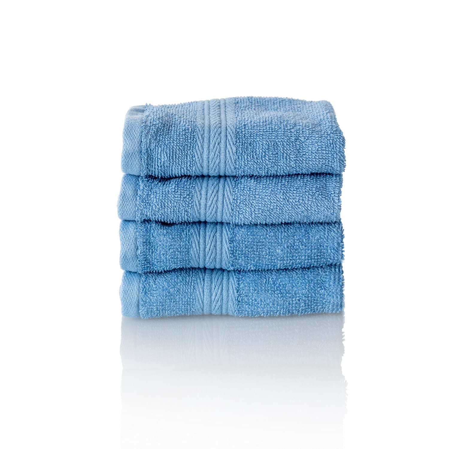 ALCLEAR set of terry hand towels, range of soft and highly absorbent towels, OEKOTEX 100 certified, 5 colours & 5 sizes, colour: JEANS BLUE, 4 x guest towels 30 x 50 cm
