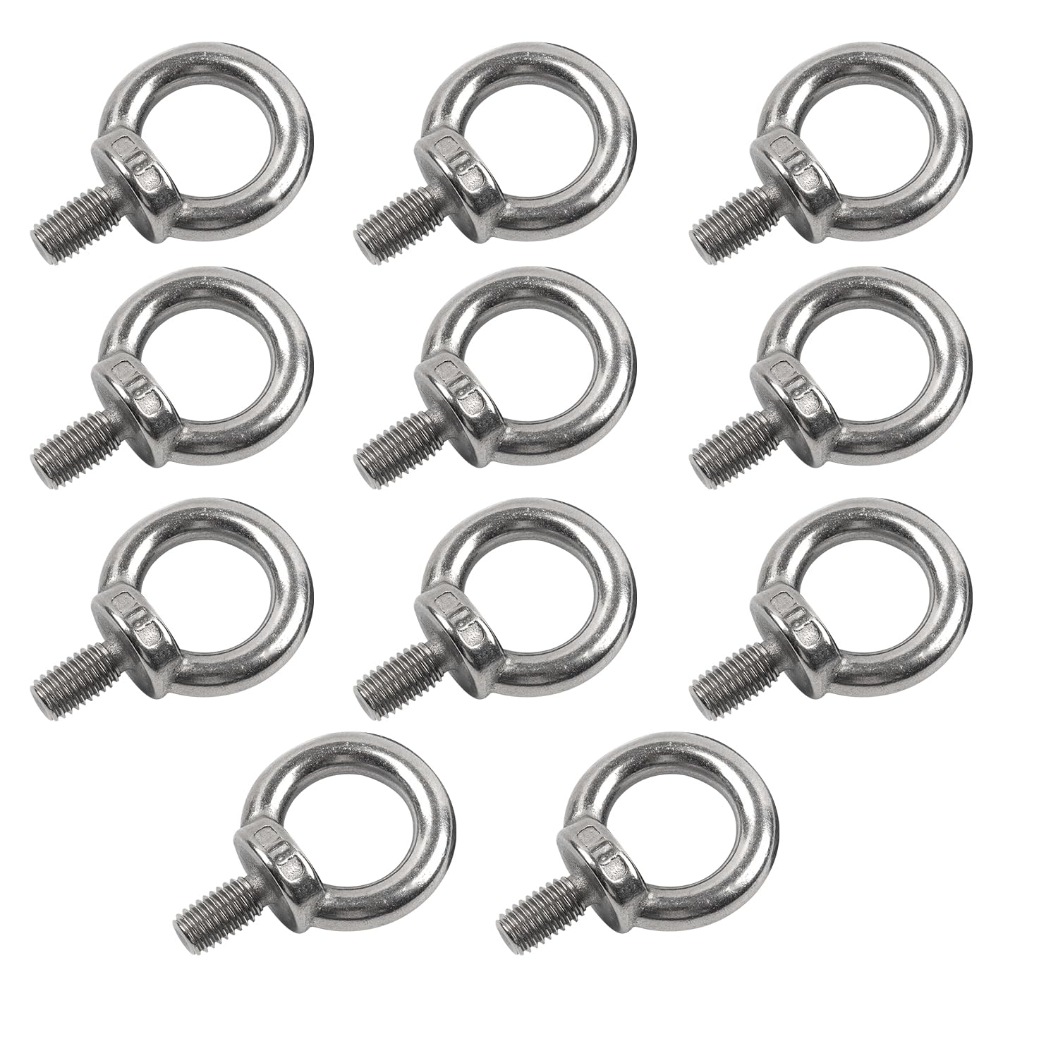 11pcs m8 eye bolt,eye screws 304 stainless steel male thread lifting ring eye bolts,eye bolts heavy duty,for living lifting and various engineering lifting equipment