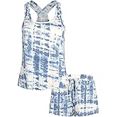 Lucky Brand Womens 2 Piece Lounge Set, Lightweight Soft Pajamas Sleepwear Crossback Tank Top and Sleep Shorts