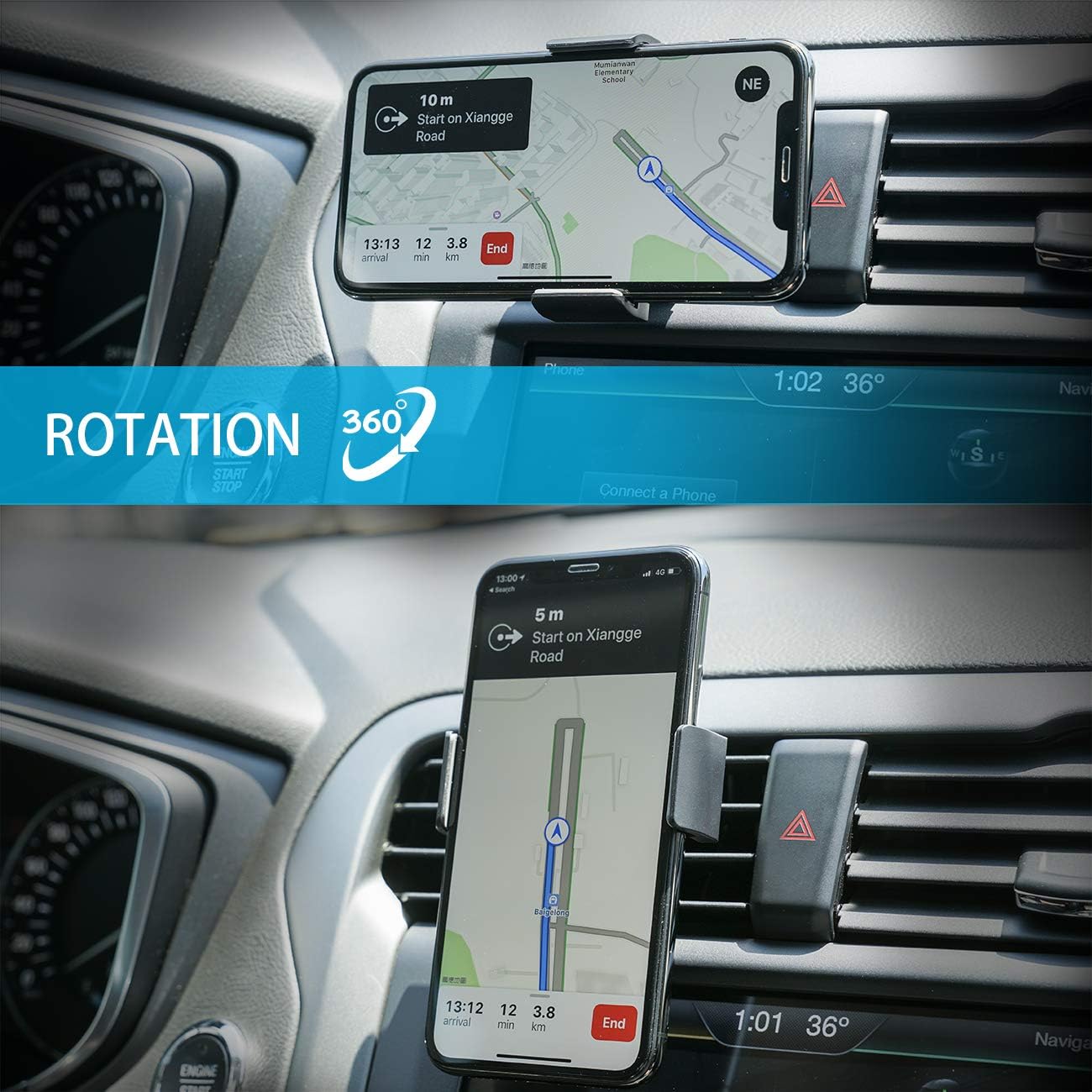 Lamicall Car Phone Holder, Universal Vent Mount, 360 Rotating Air Vent Cradle Stand for iPhone 17 16 15 14 Pro Max Plus Air - Image 4