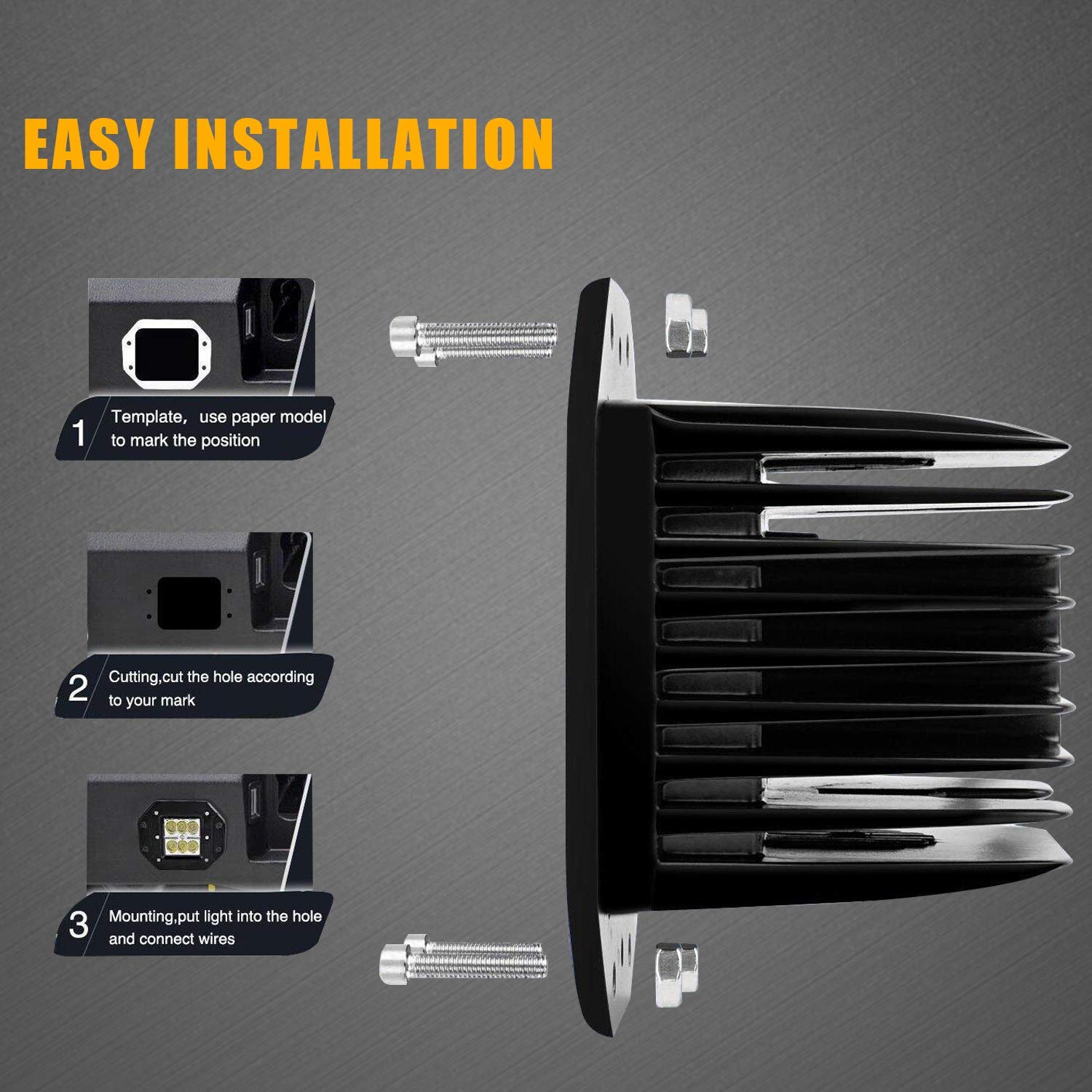Led Light Bar Turbo Sii 4pcs Flood 3x3 Dually Flush Mount Led Light Lamps Led Off