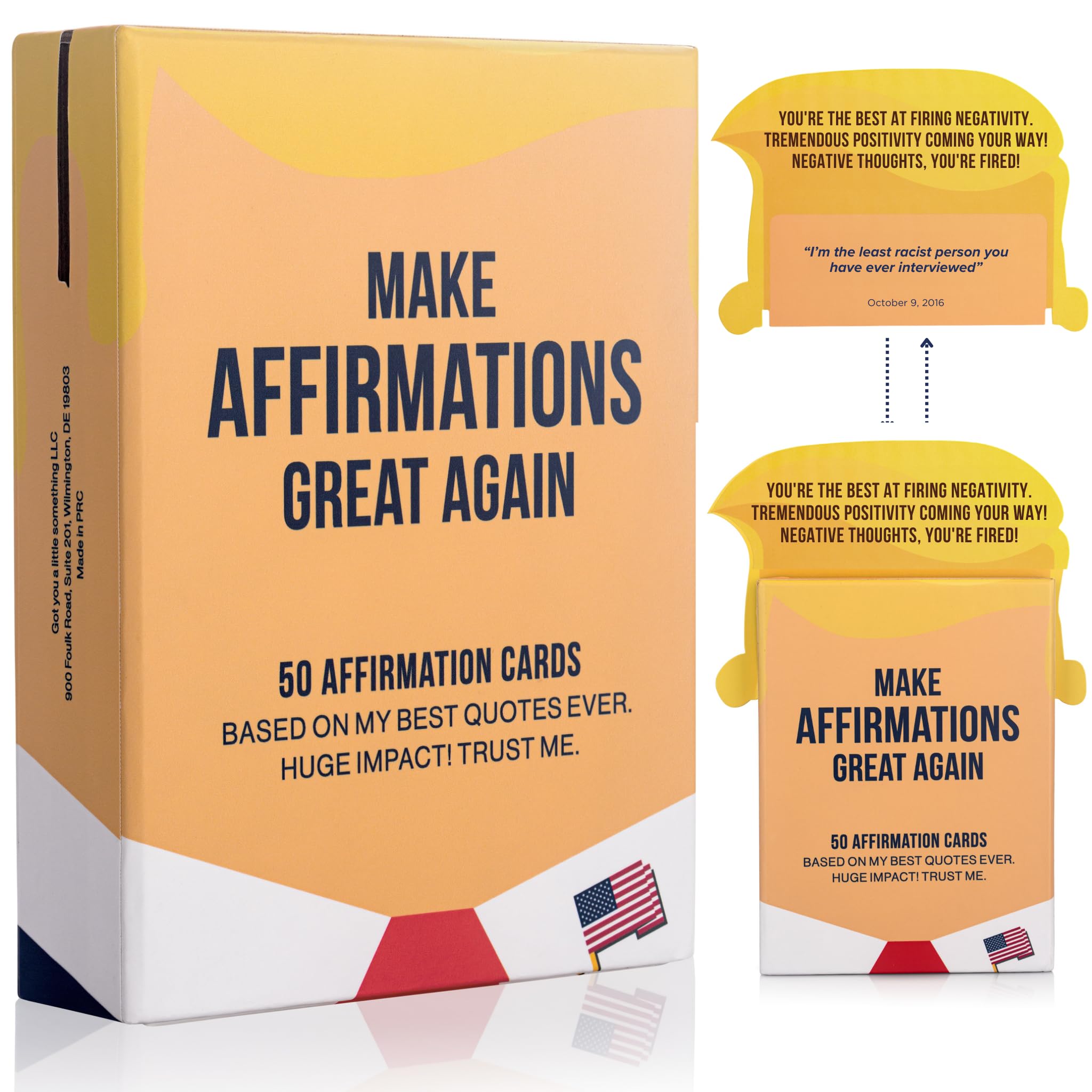 Photo 1 of 50 Funny Affirmation Cards by The President | Funny Donald Trump Birthday Gift for Adults, Men, Women, Friends & Coworkers for Birthday, White Elephant, Christmas | Trump Birthday Cards for Women
