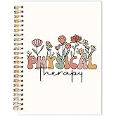 Qabliqo Floral Physical Therapy Spiral Notebook 5.5x8.3, PT Physical Therapist Gifts Journal for Writing, Therapy Notebook Journal for Note Taking, Therapist Office School Supplies