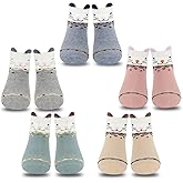 Gwenvenni Little Girls Toddler Animal Cat Socks Kids Children Cotton Anklet Crew Quarter Socks