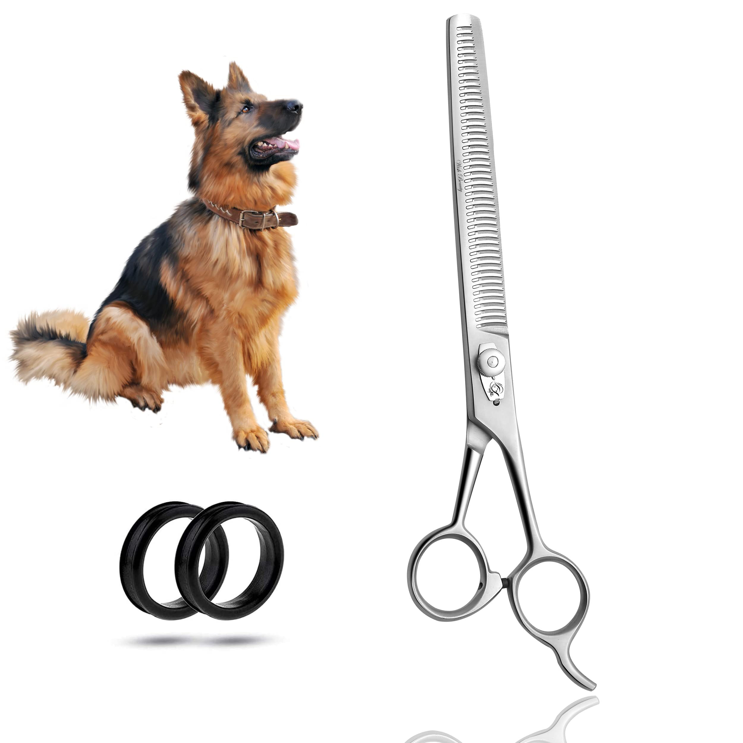 wishbeauty 8.5 inches Pet Grooming Scissor, Dog Blending Thinning Shear, Pet Trimming Set,