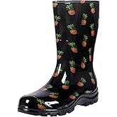 Asgard Women's Mid Calf Rain Boots Printed Waterproof Rubber Boots Short Garden Shose
