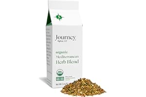 Organic Mediterranean Herb Blend by Journey Spice Co. | Gourmet Spice Seasoning Blend for Chicken, Pork, Vegetables, Tzatziki Sauce, Vegetables, Potatoes, and More | Salt-Free, Sugar-Free, MSG-Free, Non-GMO | 2 oz. | Resealable/Reusable Cap