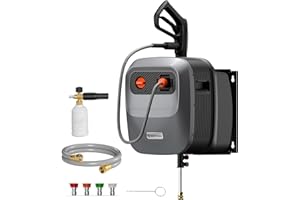 Giraffe Tools Grandfalls Retractable Pressure Washer G20, 2500 PSI 2.2 GPM, Wall Mounted Power Washer with 65FT Hose Reel, 4 