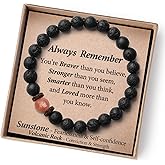 THEMEROL Valentines Day Gifts for Teen Boys/Men-Strength/Confidence-Masculine Handmade Gemstone Bracelets with Meaningful Card