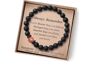 THEMEROL Christmas Stocking Stuffers for Teen Boys/Men-Strength/Confidence-Masculine Handmade Gemstone Bracelets with Meaningful Card