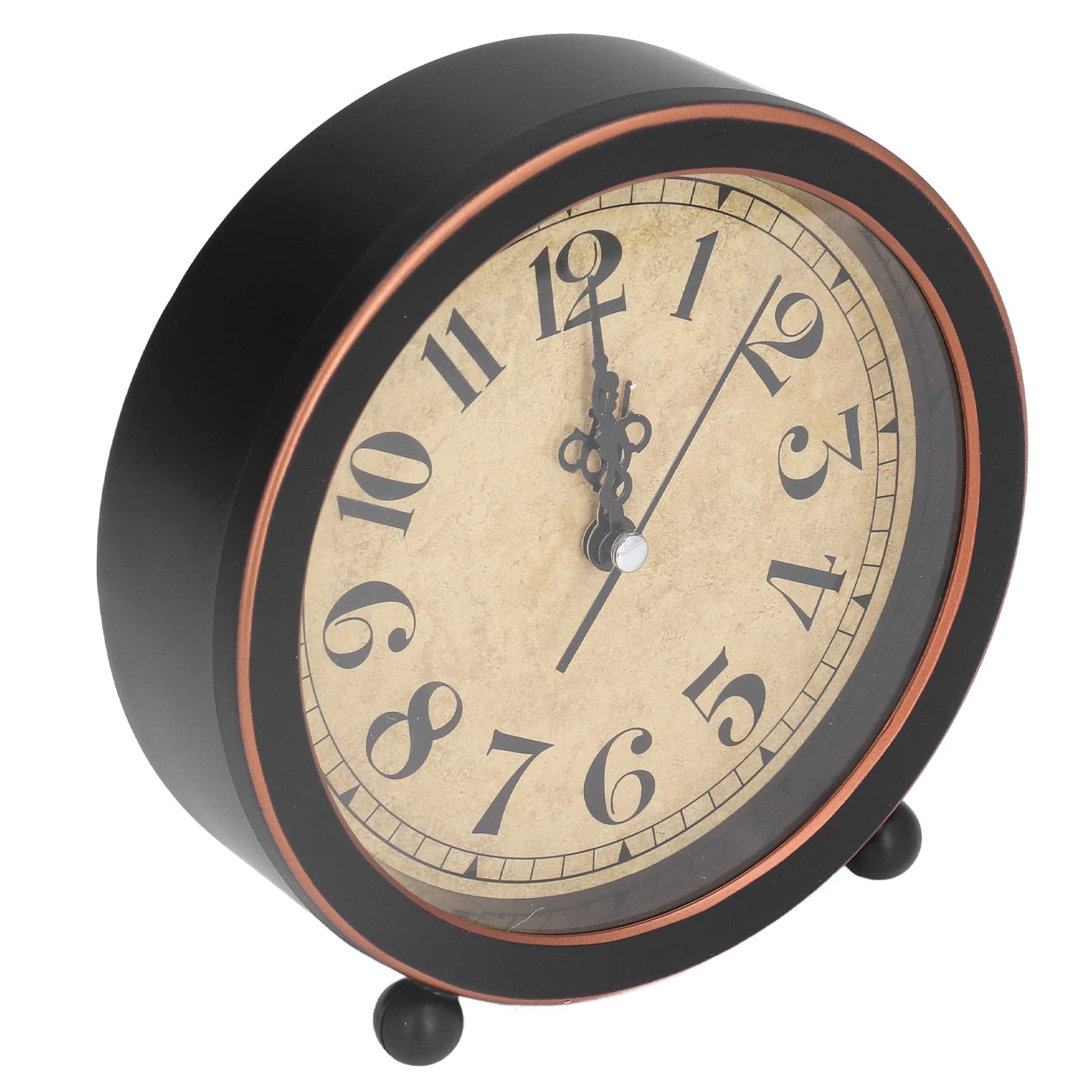 Bedside Clock, 5.31 X 1.77 X 5.51in Plastic Retro Desk Clock, Silent Ticking Desk Clock, for Bedrooms, Living Room, Office Decoration, Shelf Decoration, Gifts Giving
