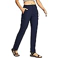 Haimont Women's Hiking Cargo Pants Quick Dry Lightweight Ripstop Stretch Nylon Travel Pants with Zip Pockets Water Repellent