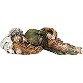 Grace4Joy Sleeping Saint Joseph Statue, 10 Inches Length San Jose Dormido Estatuas Catholic Home Decor, Hand Painted Sleeping Joseph Statue Renaissance Collection