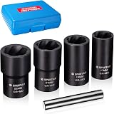 Spurtar 1/2 Drive Twist Socket Set Lug Nut Remover Tool Damaged Bolts 5Pcs view 1
