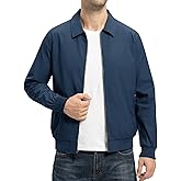 TBMPOY Mens Lightweight Jackets Casual Stylish Windbreakers for Men Light Track Jacket Laydown Collar Fall Golf Coats