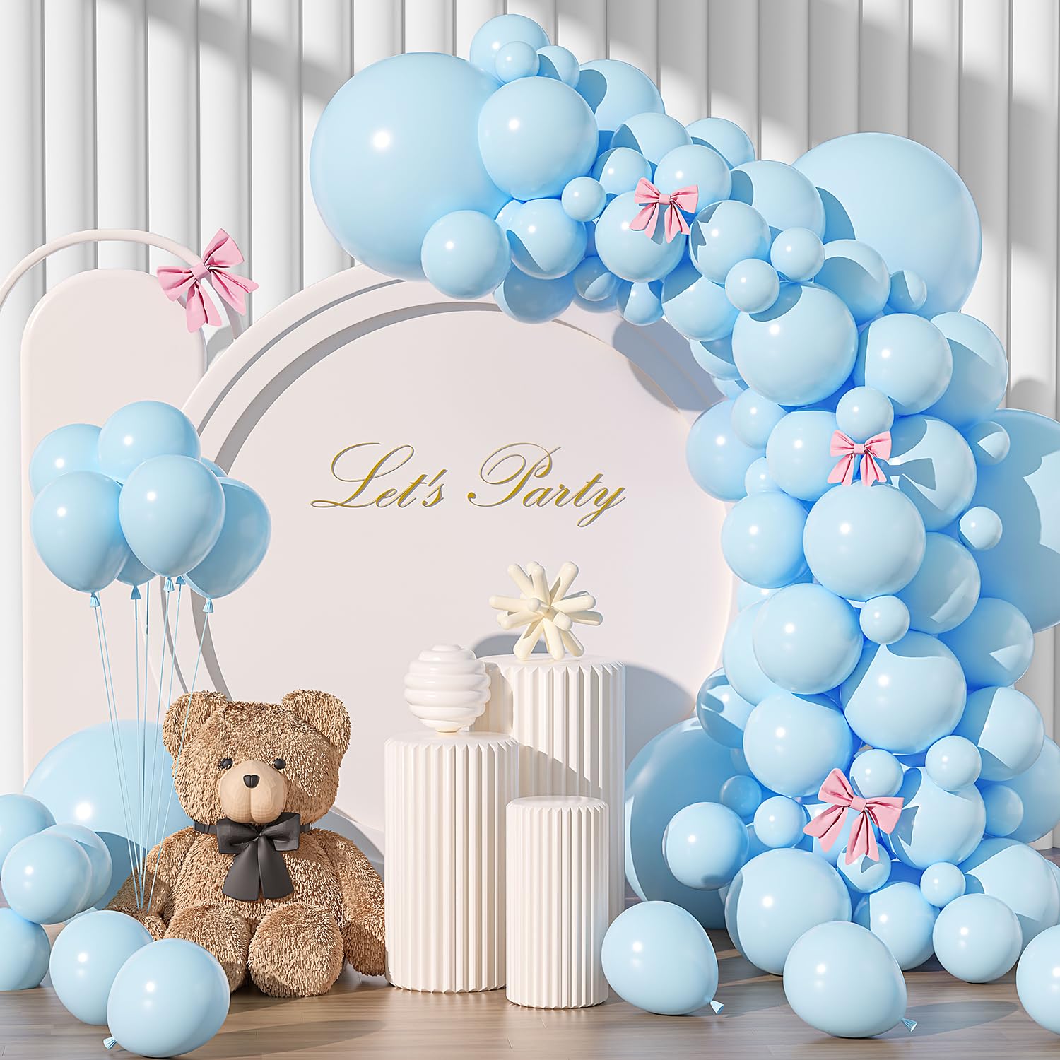 Photo 1 of 135pcs Pastel Blue Balloons Different Sizes 18" 12" 10" 5" Latex Light Blue Balloon Garland Arch Kit for Birthday Baby Shower Wedding Anniversary Graduation Party Decorations (06-Pastel Bule)