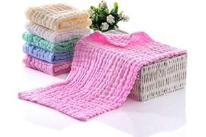 BELIZ Muslin Burp Cloths Baby Girl, Burping Cloths for Babies, Baby Diapers, 100% Organic Cotton Baby Washcloths, 6 Layers Large 20" X 10" Extra Absorbent Soft Unisex, (Multi Colors 5 Pack)