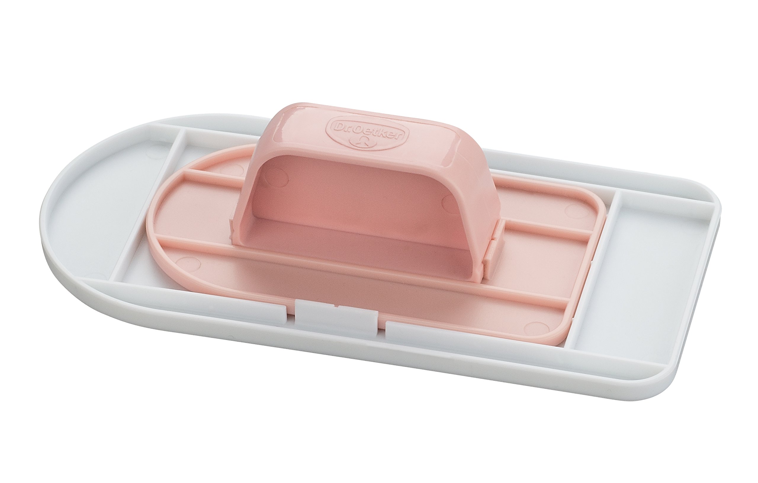 Dr. Oetker Fondant Smoother Set 3 Pieces for Smoothing Marzipan and Fondant Suitable for Small and Large Cake Surfaces, Space-saving Storable, Colour: White/Pink, Quantity: 1 Piece