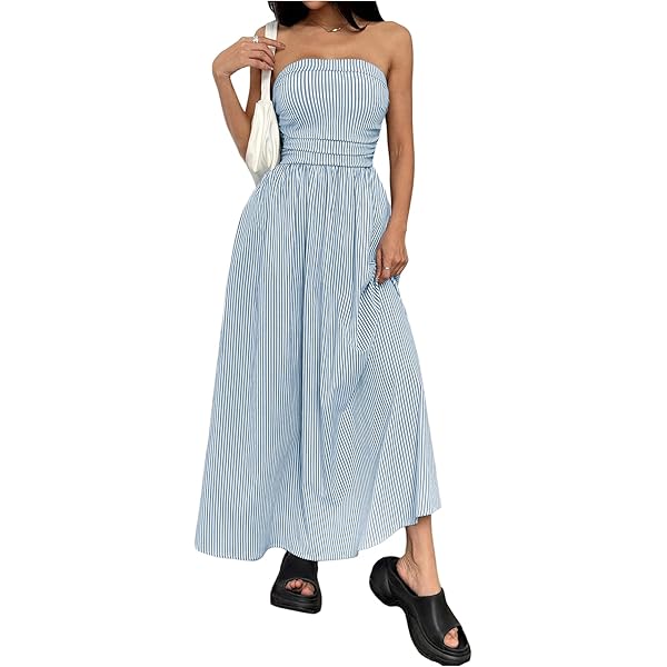 SOLY HUX Women's Summer Maxi Dress Modest Mock Neck Cap Sleeve A Line Flowy  Elegant Long Dresses Solid Pale Blue Small at Amazon Women's Clothing store
