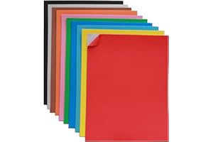 ADER PRODUCTS Adhesive EVA Foam Sheets for Crafts, 10 Assorted Colors, 9" x 12", 2mm Thickness – Sticky Back Foam Paper for DIY Arts and Crafts, School Projects, and More - 10 Pack