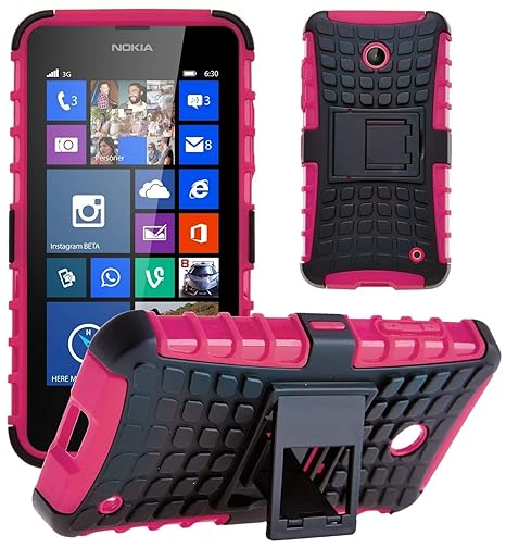G-Shield Hülle für Nokia Lumia 630/635 Stoßfest Schutzhülle mit Ständer - Rosa