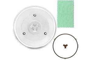 LUBIYACK 10.6" Glass Microwave Plate Replacement for WB48X21336 Microwave Turntable Tray Oven Rotating Dish Tray with Y shaped design for Better Reheating and Even Heat Distribution