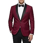 MY'S Men's Casual Slim Fit Blazer, One Button Shawl Lapel Lightweight Suit Jacket for Dinner Wedding Party