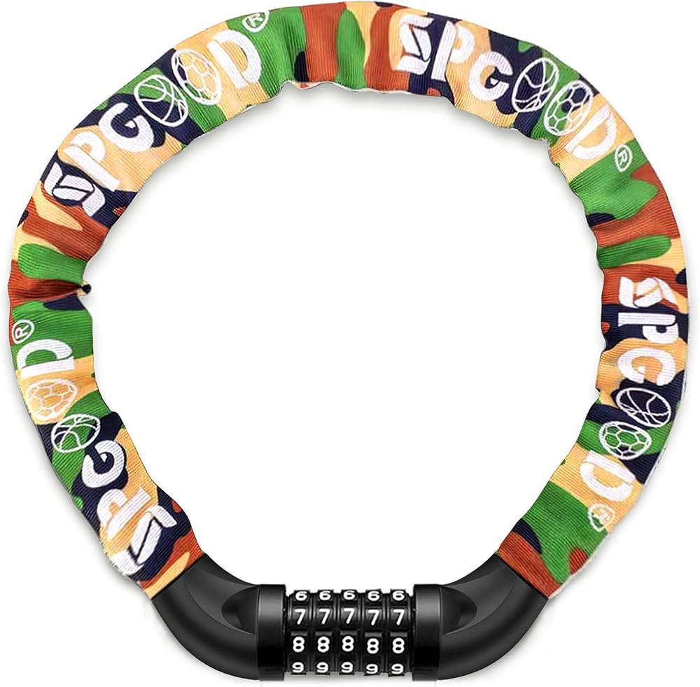 SPGOOD Bike Lock 830mm Heavy Duty Chain 5-Digit Resettable 14 Colors Camouflage