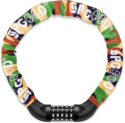 SPGOOD Bike Lock 830mm Heavy Duty Chain 5-Digit Resettable 14 Colors Camouflage