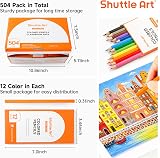 Shuttle Art 504 Pack Colouring Pencils 42 Pre-Sharpened School Set view 6