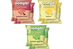 Oomph! Sweets Mini Chews Low Sugar Fruit Snack - Low Calorie High Fiber Taffy, Keto Vegan Healthy Candy for Kids & Adults (6 Variety Packs)