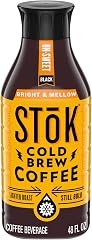 SToK Cold Brew Coffee, Bright & Mellow, Light Roast Brewed Low and Slow, Unsweetened, Black Coffee, 48 FL OZ Bottle