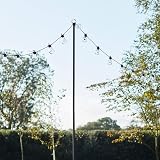 Lights4fun 2.75m Black Outdoor Festoon Pole for Garden String Lights view 3