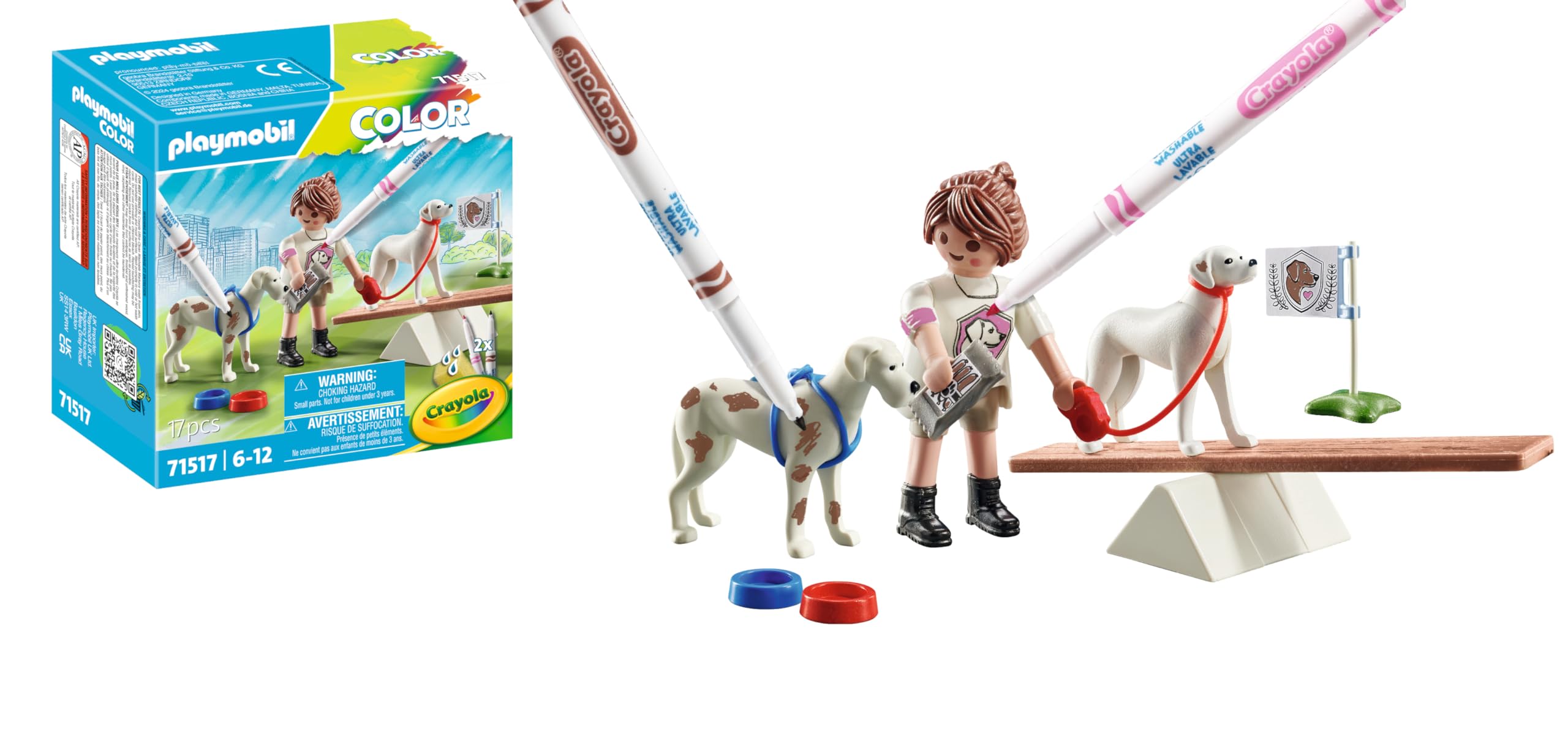 Playmobil Color Dog Training – Customisable Trainer & Dog Figures with Accessories, Creative Colour‑In Play Toy for Kids Ages 5+