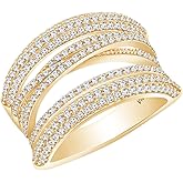 Amazon Essentials Yellow Gold Plated Sterling Silver Multi Row Ring