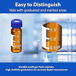 HXymxkeqi 2 mL Amber Autosampler Vials 100 Pack